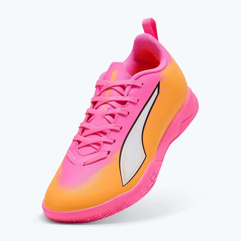 Кросівки футбольні дитячі PUMA Ultra 6 Play It Jr poison pink/puma wht/sun stream/bright aqua/puma blk 10