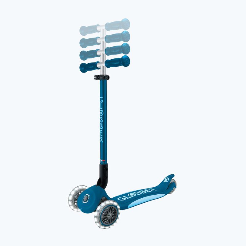 Самокат трьохколісний дитячий Globber Primo Foldable Plus Lights petrol blue 8