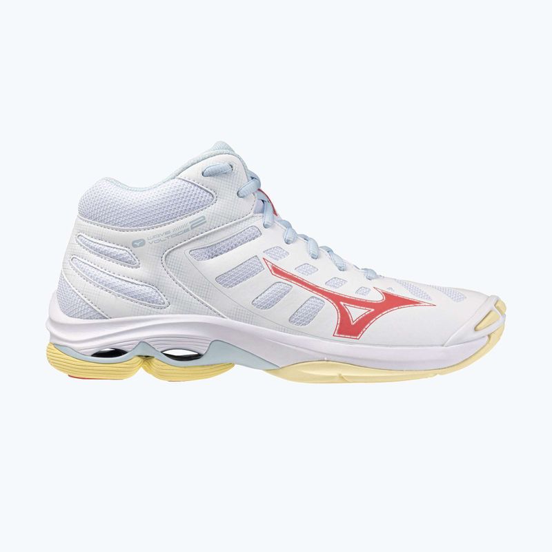 Кросівки волейбольні жіночі Mizuno Wave Voltage 2 Mid white/calypso coral/pale banan 8