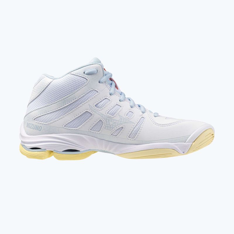 Кросівки волейбольні жіночі Mizuno Wave Voltage 2 Mid white/calypso coral/pale banan 9
