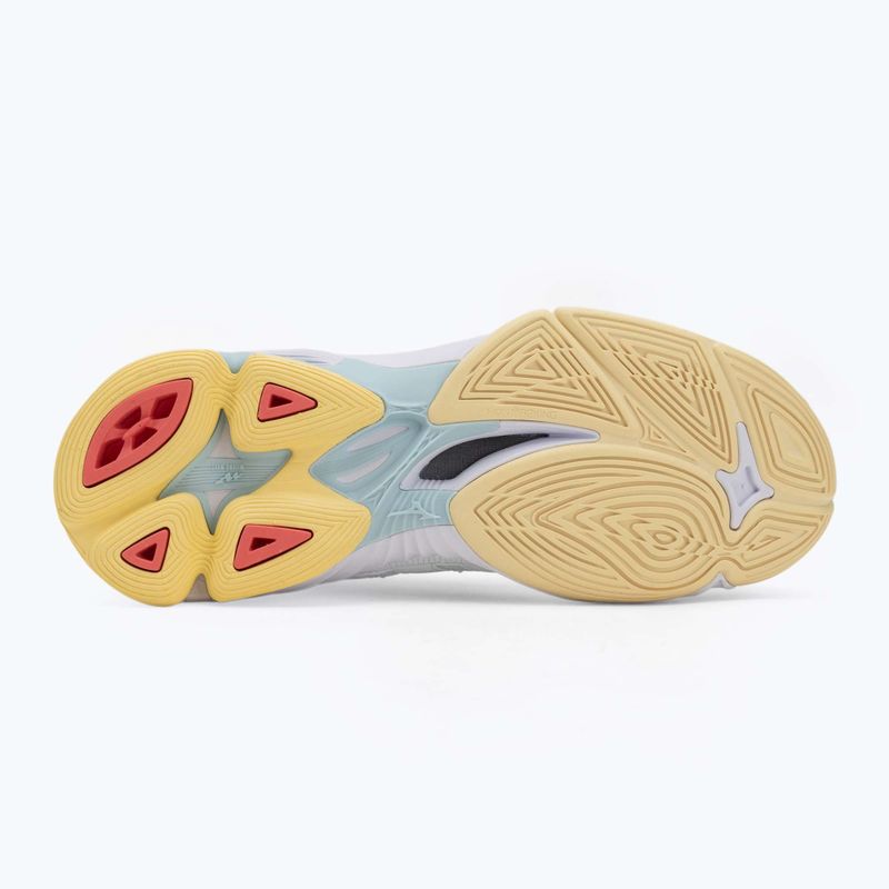Кросівки волейбольні жіночі Mizuno Wave Voltage 2 Mid white/calypso coral/pale banan 4