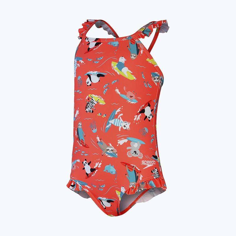 Купальник суцільний дитячий  Speedo Digital Frill Thinstrap Swimsuit помаранчевий 8-1288115155 3