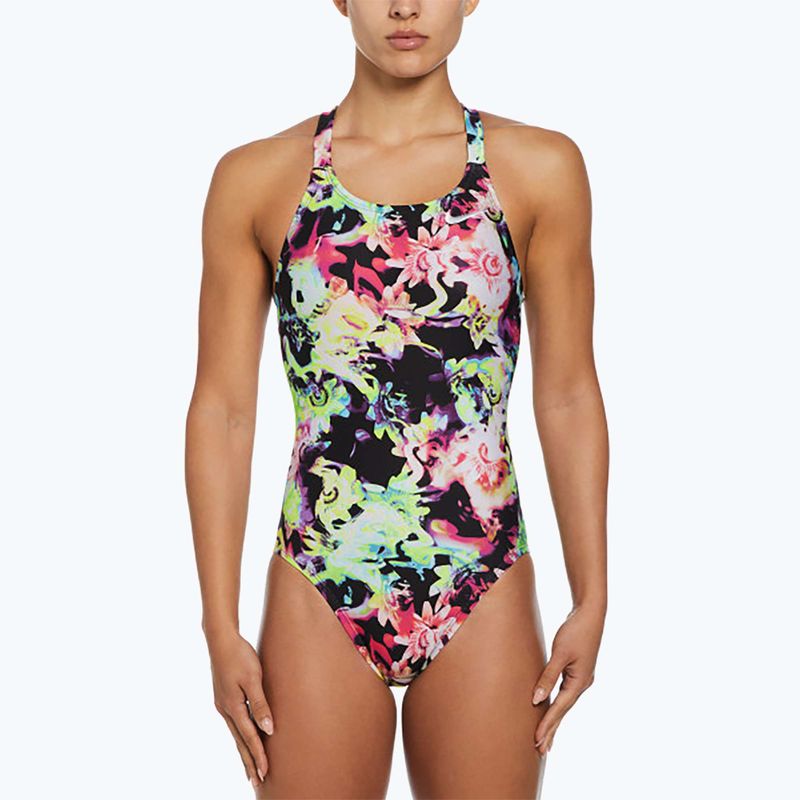 Суцільний жіночий злитий купальник Nike Hydrastrong Multi Print Fastback веселковий 4