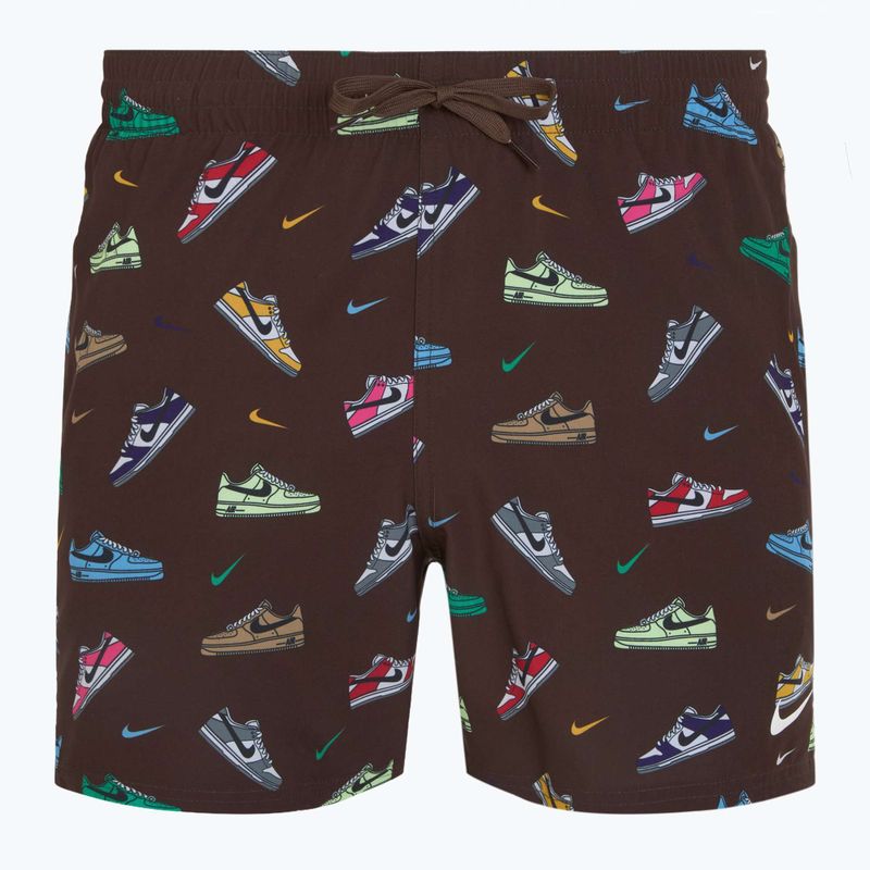 Шорти для плавання чоловічі Nike Multi Print 5" Volley baroque brown 5