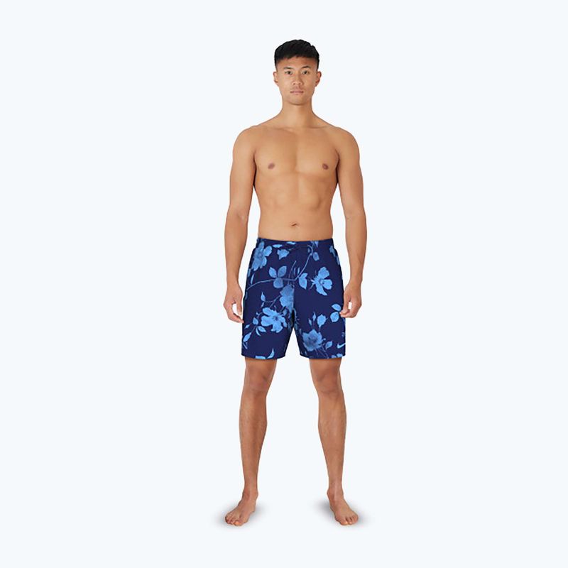 Шорти для плавання чоловічі Nike Fine Floral 7" Volley midnight navy 2