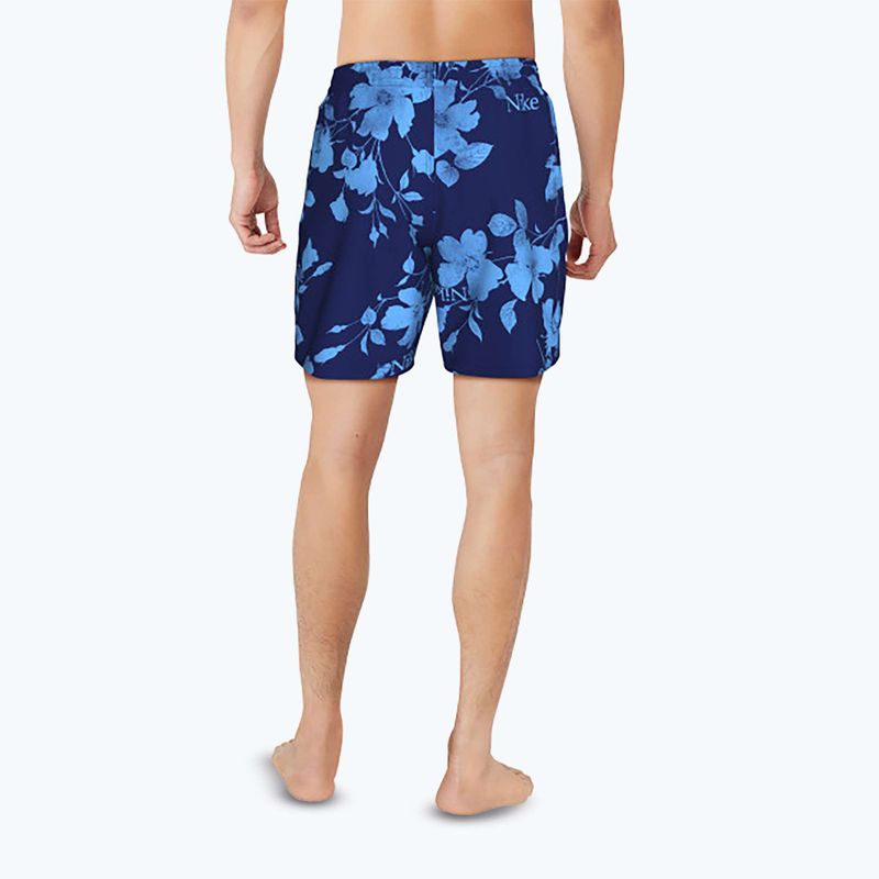 Шорти для плавання чоловічі Nike Fine Floral 7" Volley midnight navy 3