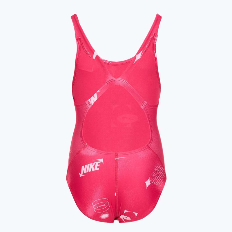 Купальник суцільний дитячий Nike Hydrastrong Fastback rush pink 2