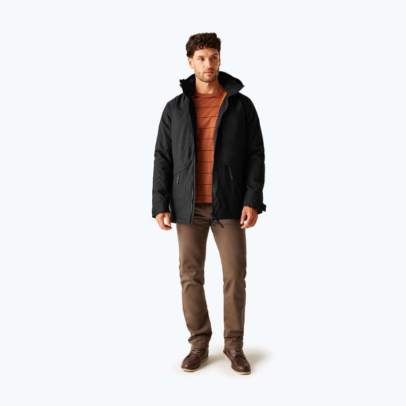 Куртка дощовик чоловіча Regatta Balaton black/pumpkin spice 2