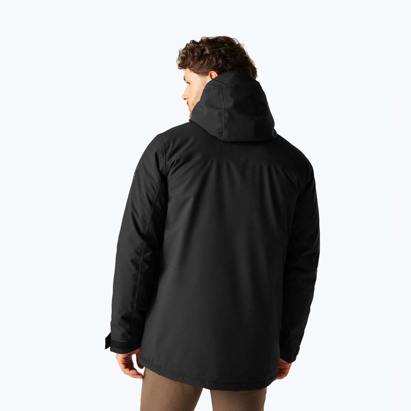 Куртка дощовик чоловіча Regatta Balaton black/pumpkin spice 3