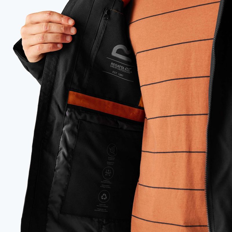 Куртка дощовик чоловіча Regatta Balaton black/pumpkin spice 9