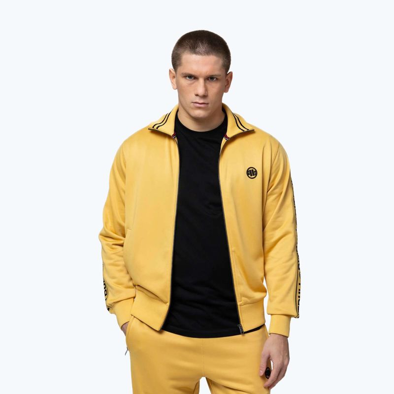 Кофта чоловіча Pitbull Trackjacket Tape Logo Terry Group pale yellow 4