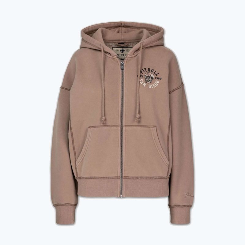 Кофта жіноча Pitbull Skull Surf Hooded Zip chocolate mousse 7