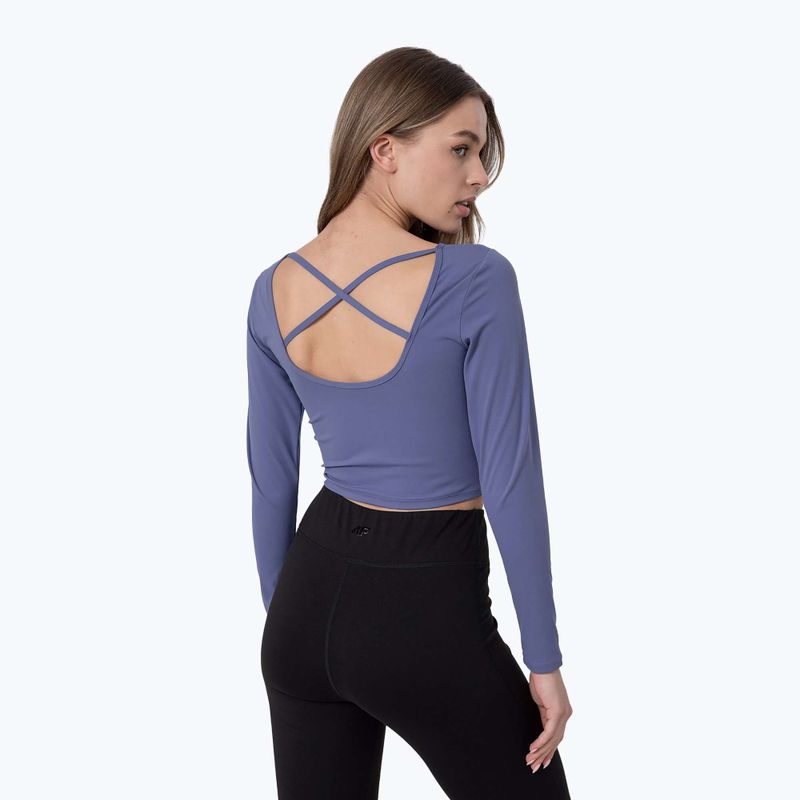 Топ для йоги жіночий 4F TSDL019 LS denim 2