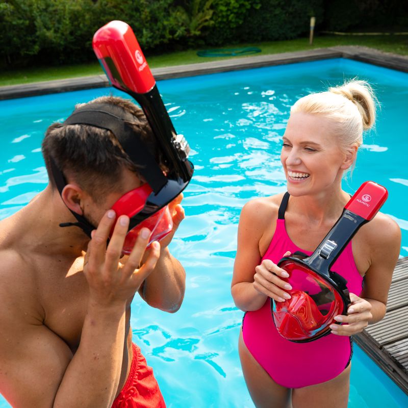 Повнолицева маска для снорклінгу AQUASTIC SMA-01SC червона 8