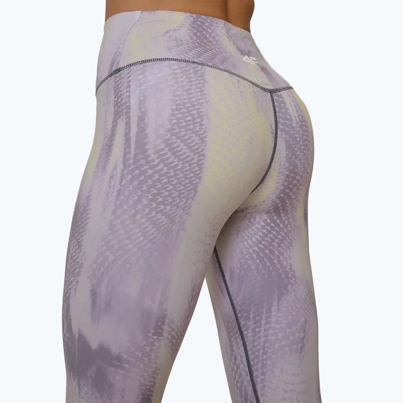 Легінси для тренувань жіночі 4F Solar Punk FNK F454 light yellow allover 6