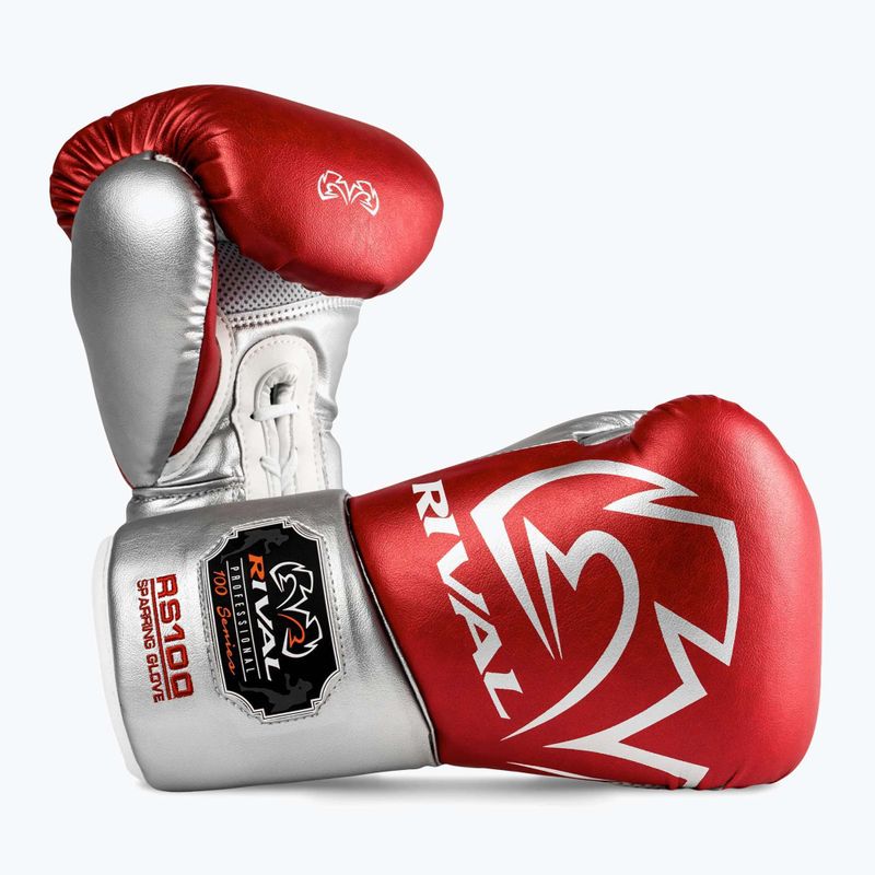 Рукавиці боксерські Rival RS100 Professional red/silver 2