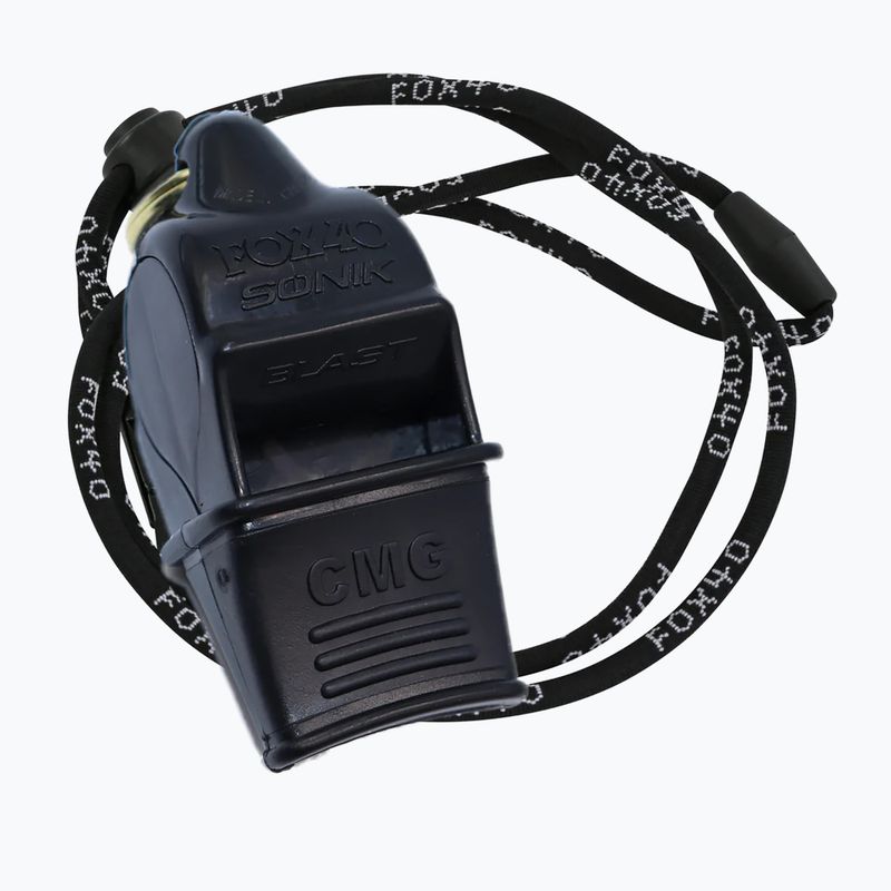 Свисток зі шнурком Fox 40 Sonik Blast CMG чорний 9203