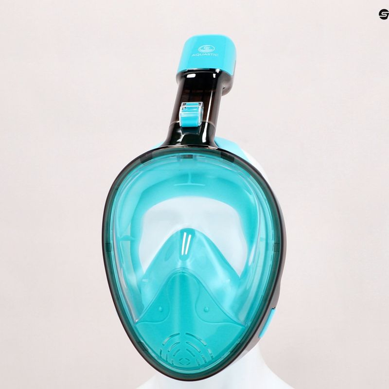 Повнолицева маска для снорклінгу AQUASTIC SMA-01SN блакитна 13
