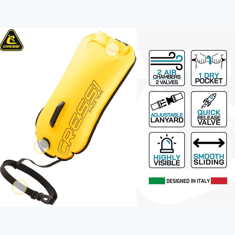 Буй страхувальний Cressi Glide Pro yellow 12