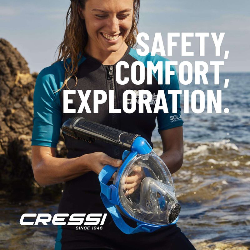Маска повнолицева для снорклінгу Cressi Komodo Full Face blue/black 14