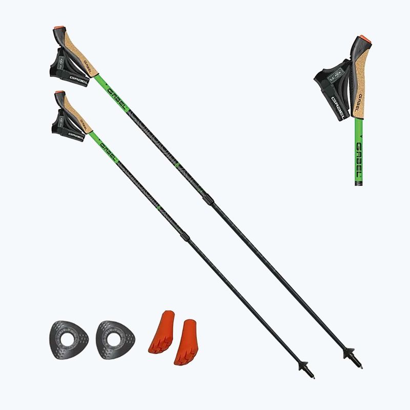 Палиці для скандинавської ходьби GABEL Carbon XT 2S 80 F.L. чорний/лаймовий 8