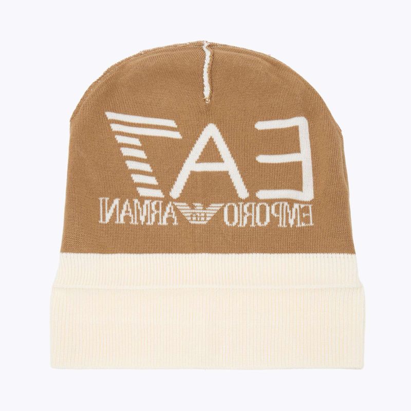 Шапка зимова EA7 Emporio Armani Mountain Visibility Beanie vanilla ice / tigers eye 4