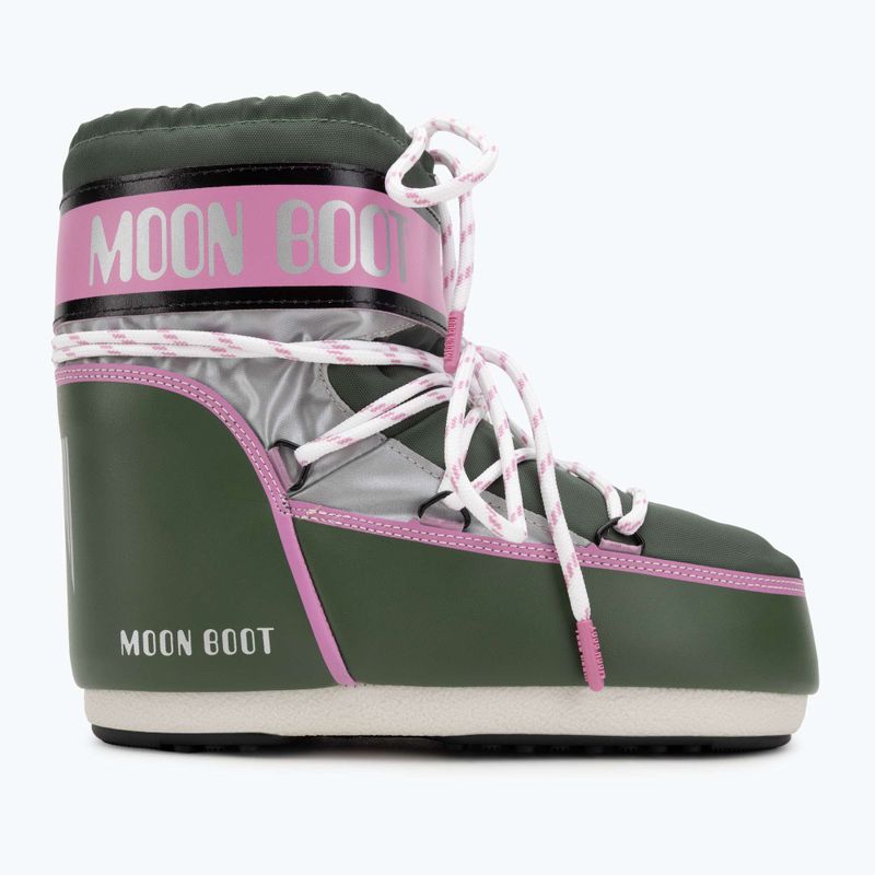 Черевики зимові жіночі Moon Boot Icon Low Space Racing forest green/silver/pink 2