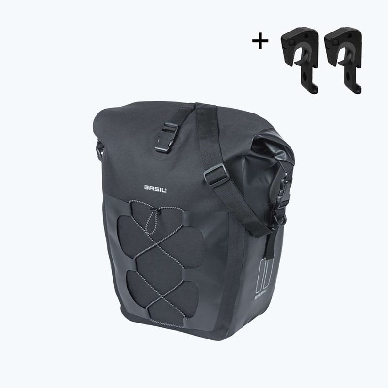 Сумка велосипедна Basil Navigator Waterproof Single Bag MIK Hooks 25-31 л black 2