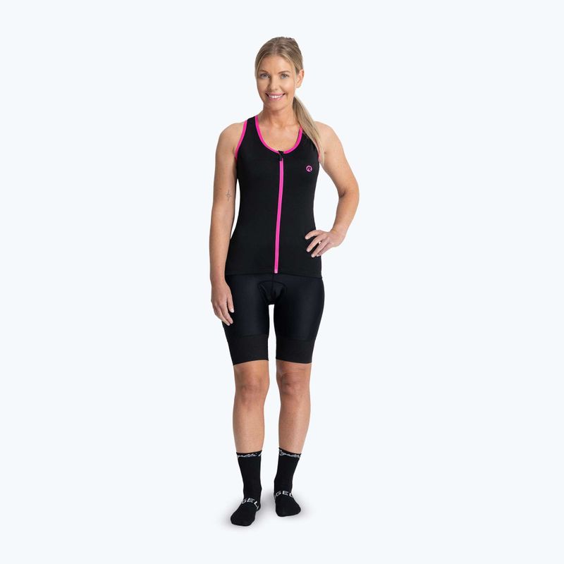Жіноча велофутболка Rogelli Abbey Tank Top W чорна / рожева 2