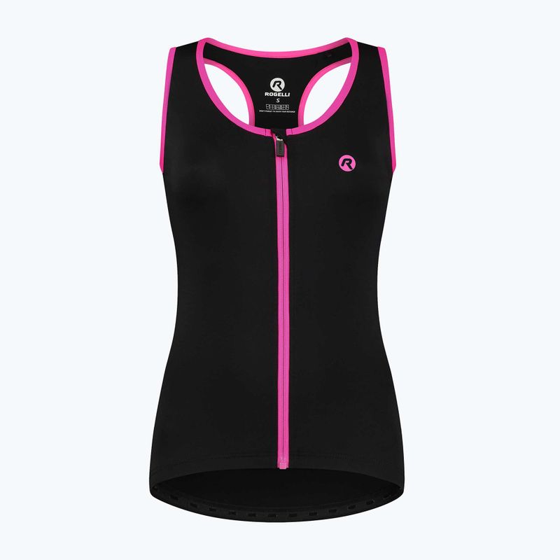 Жіноча велофутболка Rogelli Abbey Tank Top W чорна / рожева 4