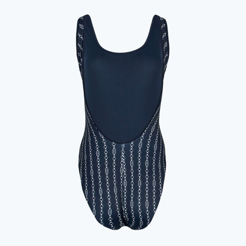 Купальник суцільний жіночий Tommy Hilfiger One Piece Print (Ext) flag chain dark night navy 2