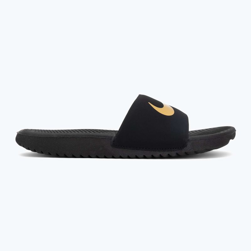 Шльопанці дитячі Nike Kawa black/metallic gold 2
