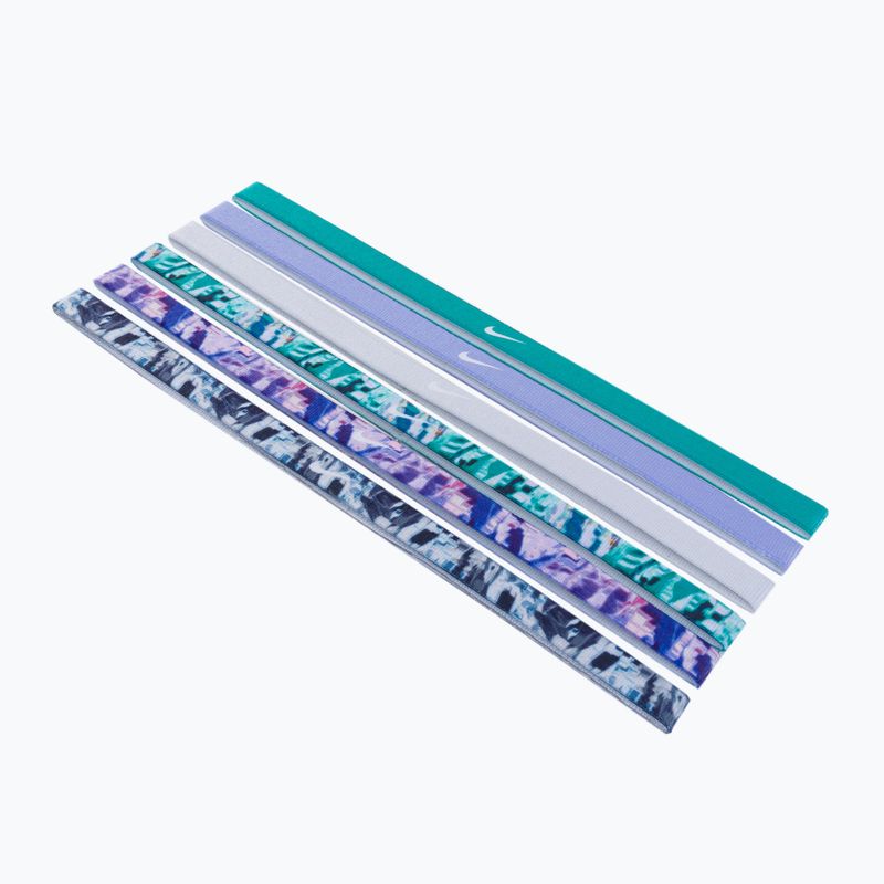 Пов'язки на голову Nike Headbands Printed 6 шт. зелено-фіолетові N0002545-322 2
