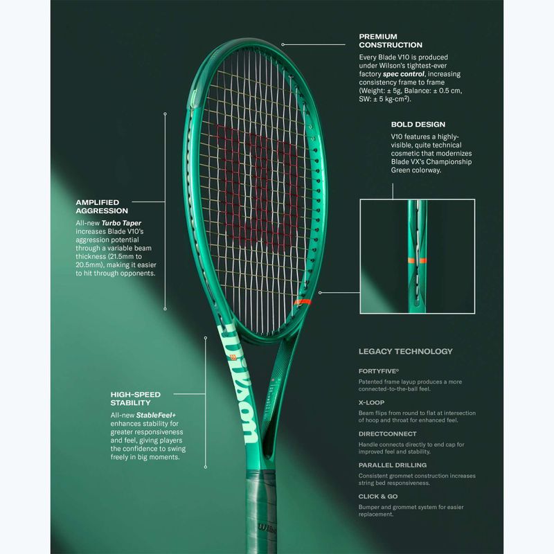Ракетка тенісна дитяча Wilson Blade Jr 26 V10 green 13