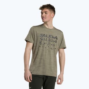 Футболка трекінгова чоловіча Salewa Puez Hybrid 2 Dry brązowa 00-0000027397