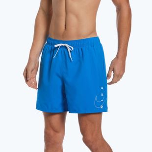 Шорти для плавання чоловічі Nike Swoosh Break 5" Volley блакитні NESSC601-458