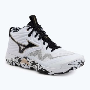 Кросівки волейбольні Mizuno Wave Momentum Elite Mid white/black/ge gold