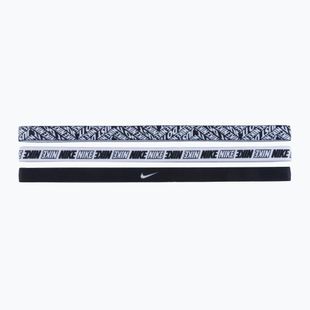 Пов'язки на голову Nike Printed Headbands 3 шт. чорні N0002560-903